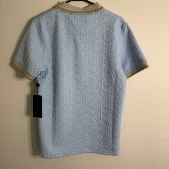 A. Tiziano Mne's Boris Fancy Knit Polo Blue Size Medium NEW!!! - Picture 2 of 8